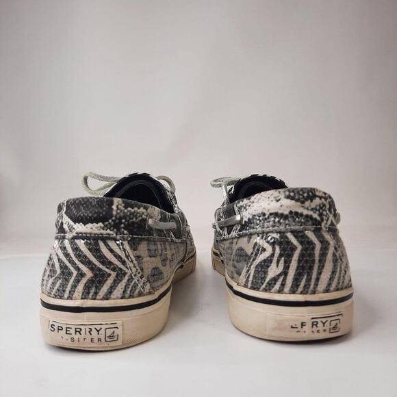 Sperry Dock-Siders Shoes Womens‎ 9.5 Zebra Stripe Leopard Print Black & White - Picture 5 of 11